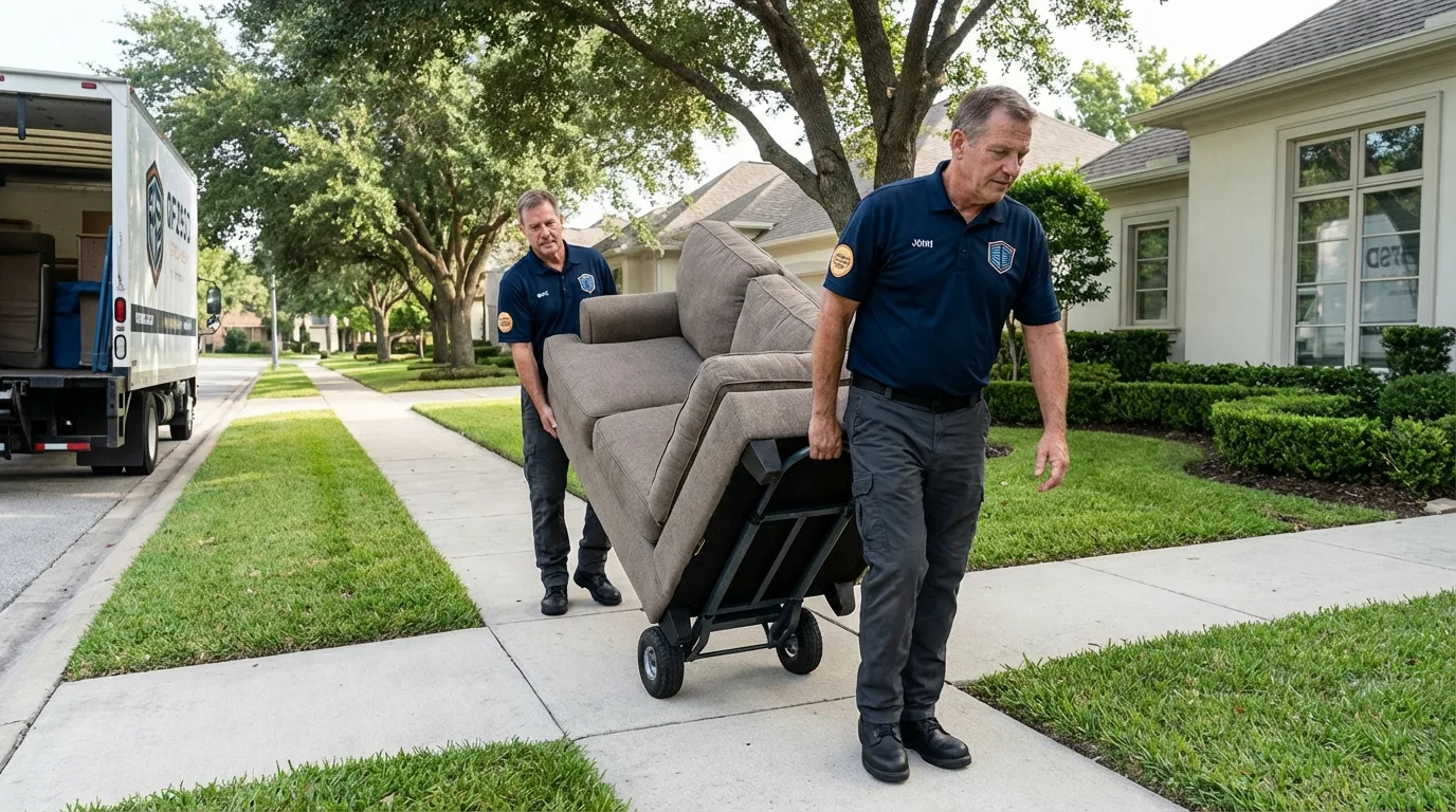 Local residential moving crew loading furniture in Colorado City, AZ